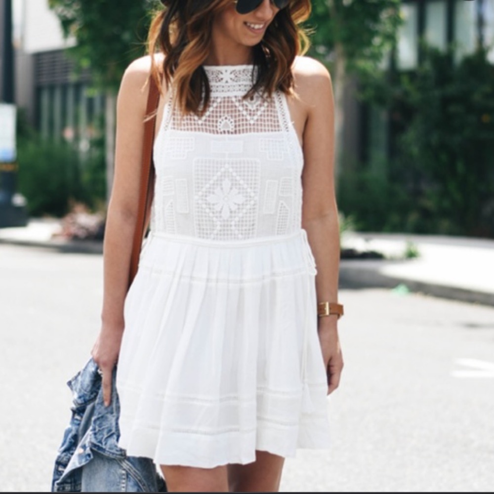 Free People Emily Crochet Mini Dress